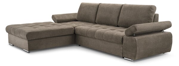Masseno Narożnik SANDRO z funkcją spania i pojemnikiem na pościel Narozniki L, Rozkładana sofa - Beżowy, ARAGON 20