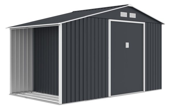 Domek narzędziowy metalowy Skagen z drewutnią 3,4 x 1,9 m Store Boss antracyt
