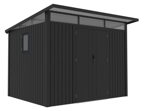 Metalowy domek narzędziowy Odda 2,9 x 2,5 m CoverTech antracyt