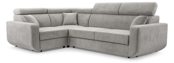 Masseno Narożnik RENO z funkcją spania i pojemnikiem na pościel Narozniki L, Rozkładana sofa - Szary, VELO 633