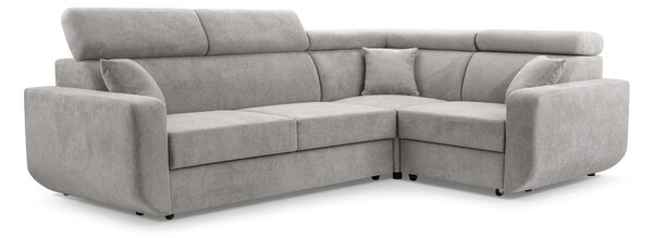 Masseno Narożnik RENO z funkcją spania i pojemnikiem na pościel Narozniki L, Rozkładana sofa - Szary, VELO 633