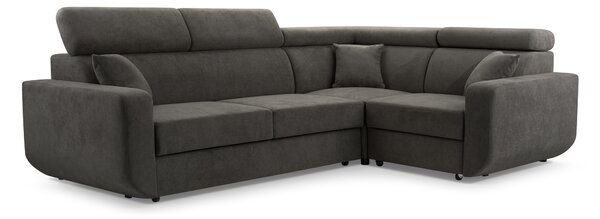 Masseno Narożnik RENO z funkcją spania i pojemnikiem na pościel Narozniki L, Rozkładana sofa - Szary, VELO 636