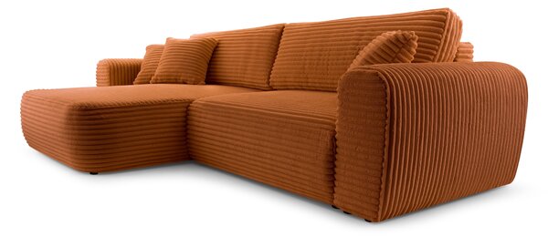 Masseno Narożnik VIVA z funkcją spania i pojemnikiem na pościel Narozniki L, Rozkładana sofa - Ceglasty, TILIA 52