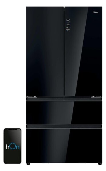 Lodówka HAIER HFR79F19DFGB Side by Side No Frost 190cm Side by Side Czarne szkło