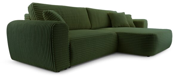 Masseno Narożnik VIVA z funkcją spania i pojemnikiem na pościel Narozniki L, Rozkładana sofa - Zielony, TILIA 39