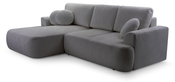 Masseno Narożnik FILO z funkcją spania i pojemnikiem na pościel Narozniki L, Rozkładana sofa - Szary, CORAL 80