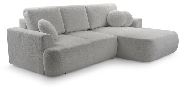 Masseno Narożnik FILO z funkcją spania i pojemnikiem na pościel Narozniki L, Rozkładana sofa - Szary, CORAL 75