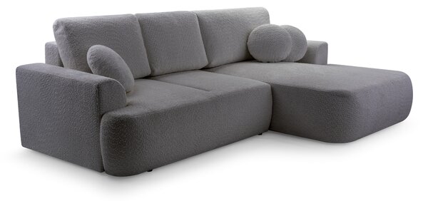 Masseno Narożnik FILO z funkcją spania i pojemnikiem na pościel Narozniki L, Rozkładana sofa - Szary, CORAL 80