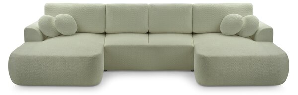 Masseno Narożnik FILO z funkcją spania i pojemnikiem na pościel Narozniki U, Rozkładana sofa - Zielony, CORAL 55