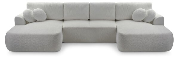 Masseno Narożnik FILO z funkcją spania i pojemnikiem na pościel Narozniki U, Rozkładana sofa - Szary, CORAL 75