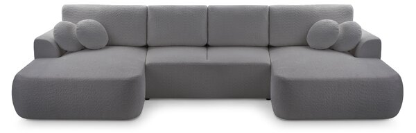 Masseno Narożnik FILO z funkcją spania i pojemnikiem na pościel Narozniki U, Rozkładana sofa - Szary, CORAL 80