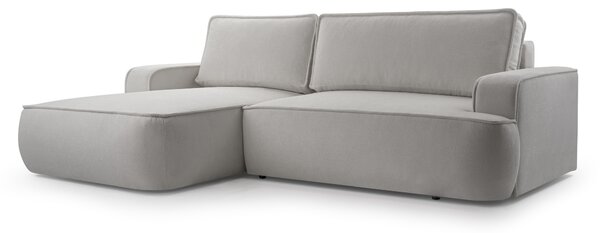 Masseno Narożnik SOLO z funkcją spania i pojemnikiem na pościel Narozniki L, Rozkładana sofa - Szary, GERRA 65