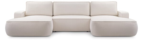 Masseno Narożnik SOLO z funkcją spania i pojemnikiem na pościel Narozniki U, Rozkładana sofa - Beżowy, GERRA 10