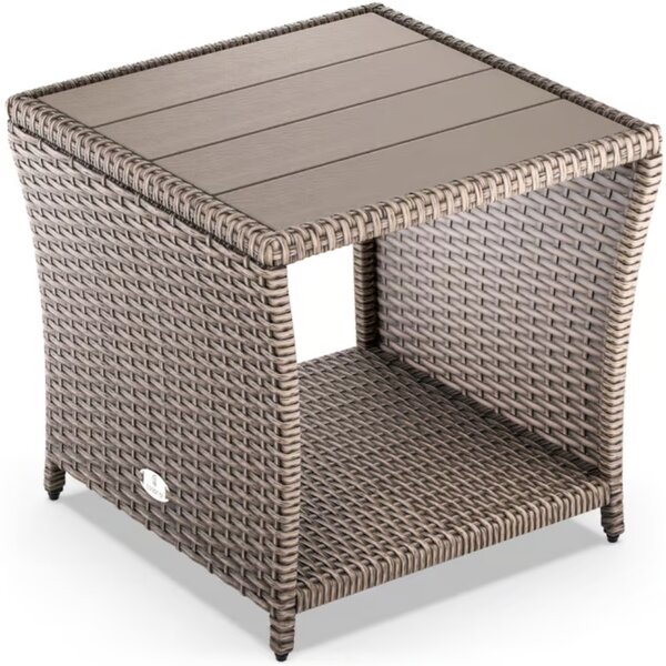 Stolik pomocniczy polirattanowy ROCCO, 40x45x45cm, kremowy Casaria