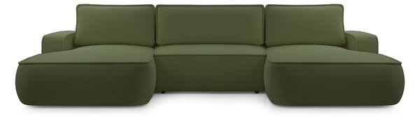 Masseno Narożnik SOLO z funkcją spania i pojemnikiem na pościel Narozniki U, Rozkładana sofa - Zielony, GERRA 50