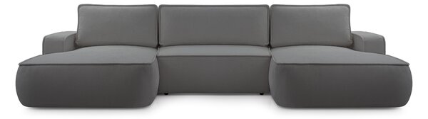 Masseno Narożnik SOLO z funkcją spania i pojemnikiem na pościel Narozniki U, Rozkładana sofa - Szary, GERRA 70