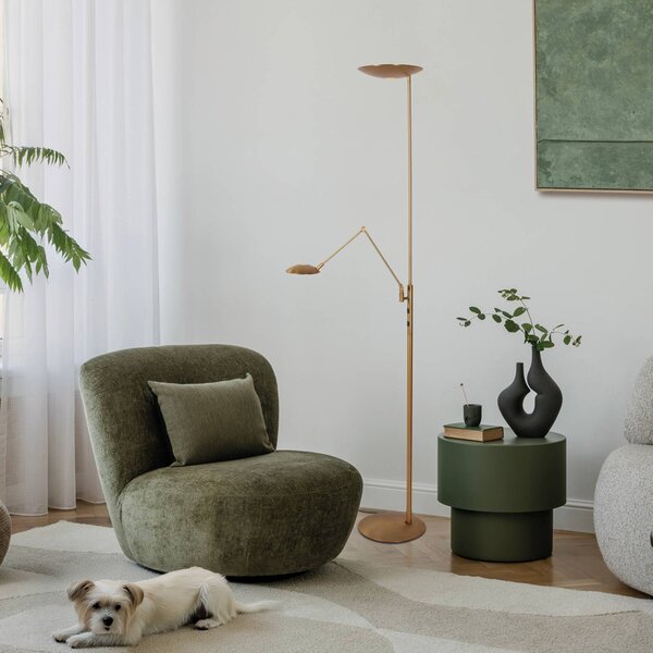 Steinhauer Lampa stojąca Daphne, możliwość ściemniania, brązowy / mosiężny, salon / jadalnia, metal, nowoczesny