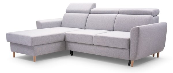 Masseno Narożnik SAPORE z funkcją spania i pojemnikiem na pościel Narozniki L, Rozkładana sofa - Szary, DENVER 16