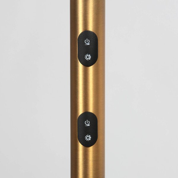Steinhauer Lampa stojąca Daphne, możliwość ściemniania, brązowy / mosiężny, salon / jadalnia, metal, nowoczesny