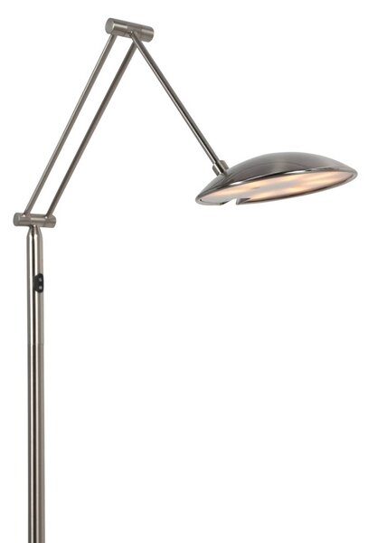 Steinhauer Lampa stojąca Daphne, możliwość ściemniania, aluminiowy / szary / cynkowy, salon / jadalnia, metal, nowoczesny