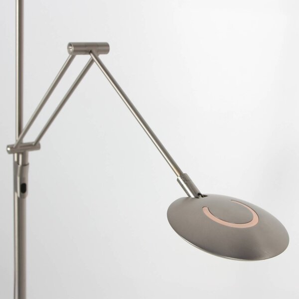 Steinhauer Lampa stojąca Zenith, możliwość ściemniania, aluminiowy / szary / cynkowy, salon / jadalnia, metal, nowoczesny
