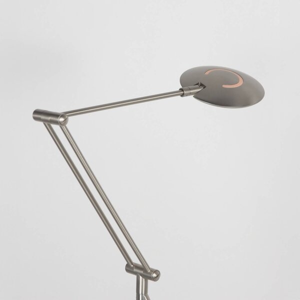 Steinhauer Lampa stojąca Zenith, możliwość ściemniania, aluminiowy / szary / cynkowy, salon / jadalnia, metal, nowoczesny