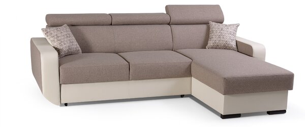 Masseno Narożnik PALAZZO z funkcją spania i pojemnikiem na pościel Narozniki L, Rozkładana sofa - Brązowy, INARI 23+MADRYT 912