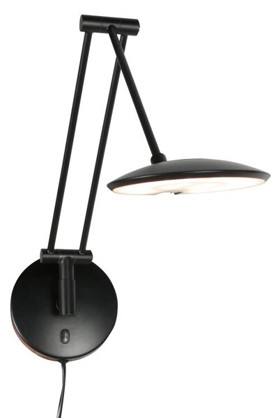 Steinhauer Kinkiet Zenith, możliwość ściemniania, czarny, salon / jadalnia, metal, nowoczesny