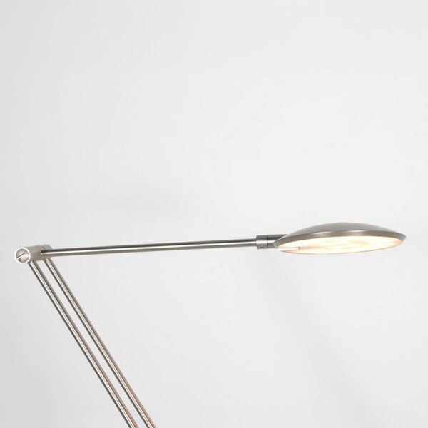 Steinhauer Lampa stojąca Zenith, możliwość ściemniania, aluminiowy / szary / cynkowy, salon / jadalnia, metal, nowoczesny