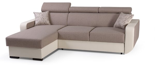 Masseno Narożnik PALAZZO z funkcją spania i pojemnikiem na pościel Narozniki L, Rozkładana sofa - Brązowy, INARI 23+MADRYT 912