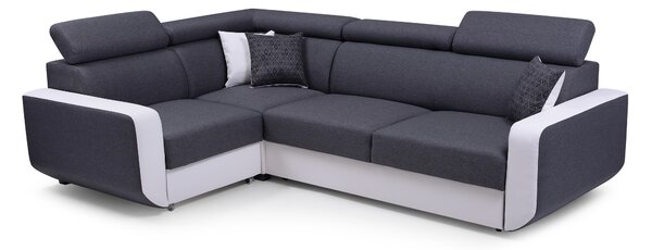 Masseno Narożnik MIRA z funkcją spania i pojemnikiem na pościel Narozniki L, Rozkładana sofa - Szary, INARI 94+MADRYT 920