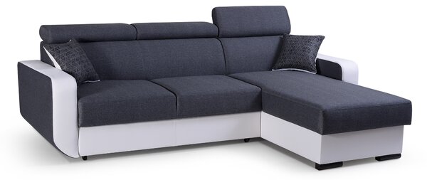 Masseno Narożnik PALAZZO z funkcją spania i pojemnikiem na pościel Narozniki L, Rozkładana sofa - Szary, INARI 94+MADRYT 920