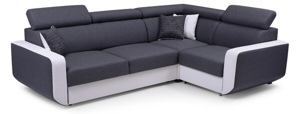 Masseno Narożnik MIRA z funkcją spania i pojemnikiem na pościel Narozniki L, Rozkładana sofa - Szary, INARI 94+MADRYT 920