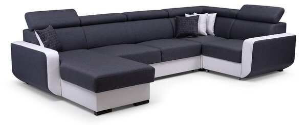 Masseno Narożnik PALAZZO z funkcją spania i pojemnikiem na pościel Narozniki U, Rozkładana sofa - Szary, INARI 94+MADRYT 920