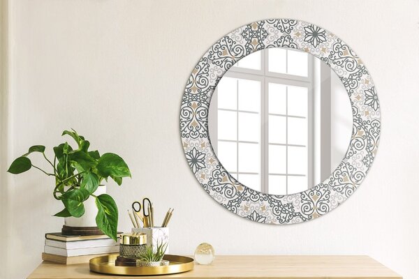 Lustro dekoracyjne okrągłe Geometryczne ornamenty
