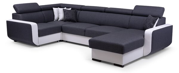 Masseno Narożnik PALAZZO z funkcją spania i pojemnikiem na pościel Narozniki U, Rozkładana sofa - Szary, INARI 94+MADRYT 920
