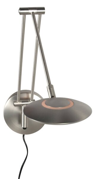 Steinhauer Kinkiet Zenith, możliwość ściemniania, aluminiowy / szary / cynkowy, salon / jadalnia, metal, nowoczesny