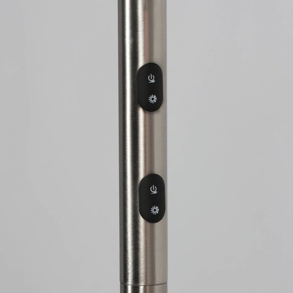 Steinhauer Lampa stojąca Daphne, możliwość ściemniania, aluminiowy / szary / cynkowy, salon / jadalnia, metal, nowoczesny