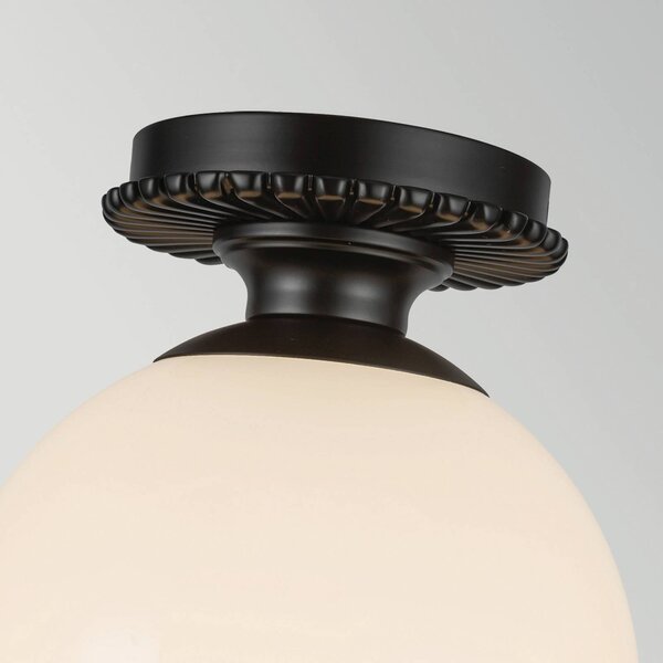 Elstead Lampa sufitowa Otis, możliwość ściemniania, czarny, łazienka, szkło, vintage
