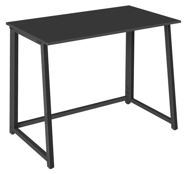 Zestaw do biura ZARIMO stół 80x40 cm, czarny + fotel AVOLA VELVET, brązowy
