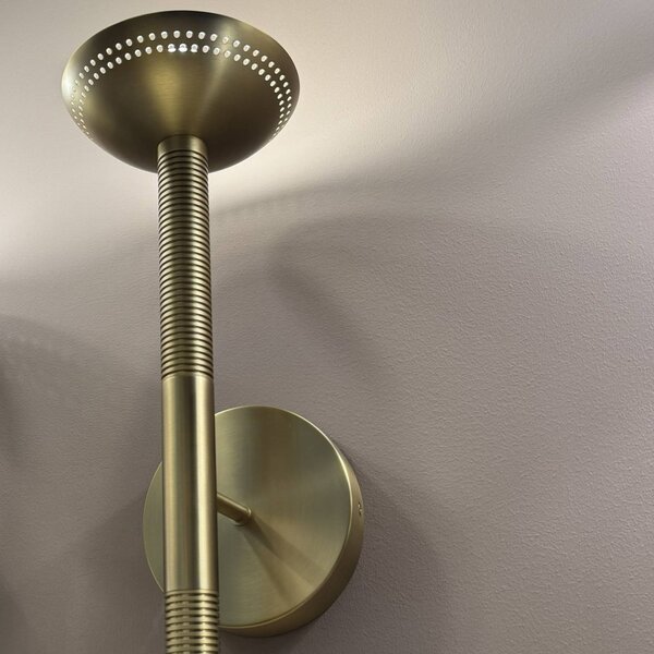 Elstead Kinkiet Arden, możliwość ściemniania, mosiężny / złoty, salon / jadalnia, aluminium, nowoczesny