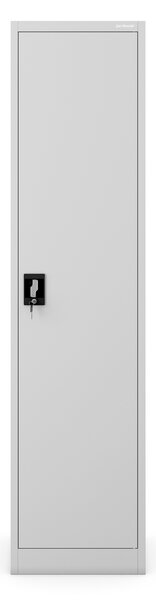Szafa biurowa metalowa na akta, wąska, szara, 450x1850x400 mm: ALEX