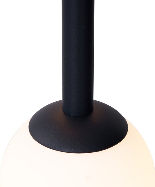 Designerska lampa wisząca czarna z matowym szkłem 5-punktowa - Vertical