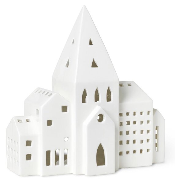 Biały ceramiczny świecznik Kähler Design Urbania Lighthouse City