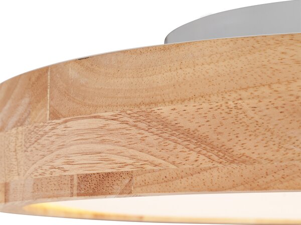 Skandynawska lampa sufitowa drewniana 40 cm z LED z możliwością ściemniania - Pecker