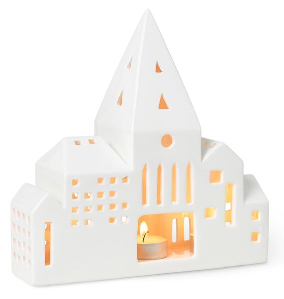 Biały ceramiczny świecznik Kähler Design Urbania Lighthouse City
