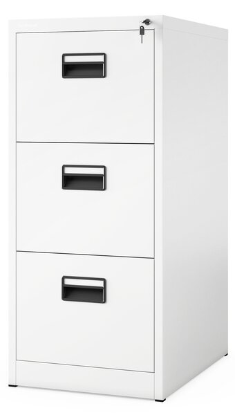 Szafa kartotekowa metalowa z 3 szufladami biała, 460x1020x620 mm: SARA