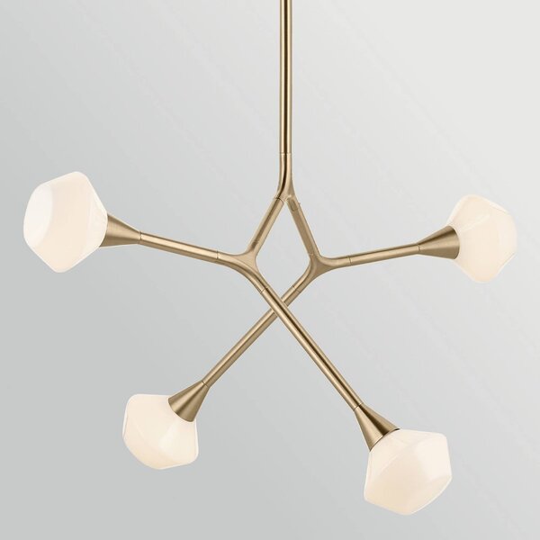 KICHLER Lampa wisząca Cassius, brązowy / mosiężny, salon / jadalnia, metal, nowoczesny