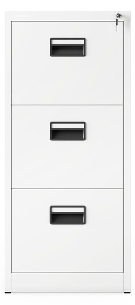 Szafa kartotekowa metalowa z 3 szufladami biała, 460x1020x620 mm: SARA