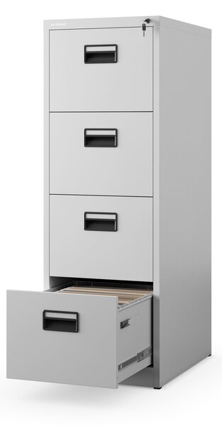 Szafa kartotekowa metalowa z 4 szufladami szara, 460x1320x620 mm: SARA